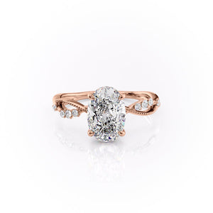 The Daisy Set With A 1.5 Carat Oval Lab Diamond