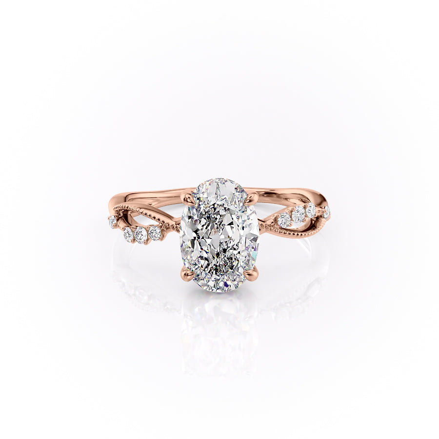 The Daisy Set With A 2 Carat Oval Lab Diamond