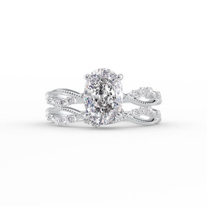 The Daisy Set With A 1.5 Carat Oval Lab Diamond