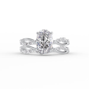 The Daisy Set With A 1 Carat Oval Lab Diamond