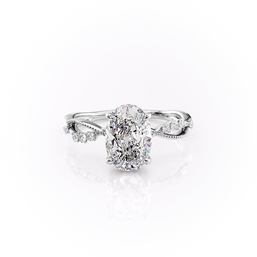 The Daisy Set With A 2 Carat Oval Lab Diamond