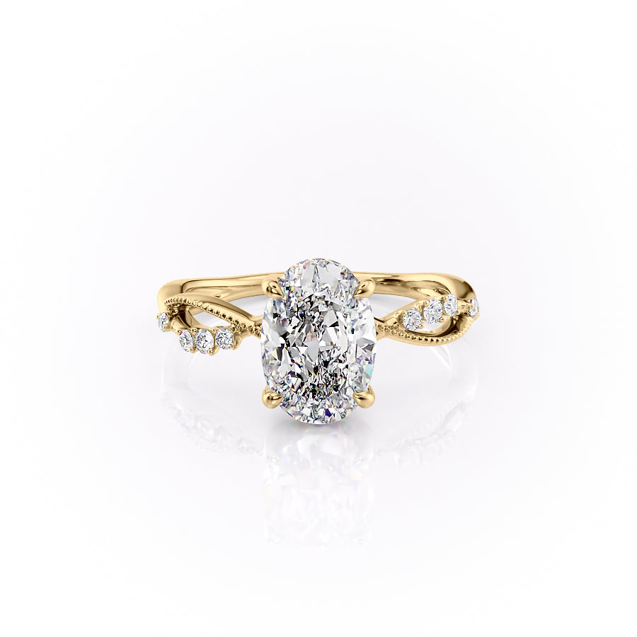 The Daisy Set With A 2.5 Carat Oval Lab Diamond