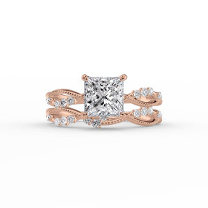 The Daisy Set With A 1.5 Carat Princess Lab Diamond