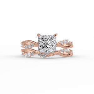 The Daisy Set With A 3 Carat Princess Lab Diamond