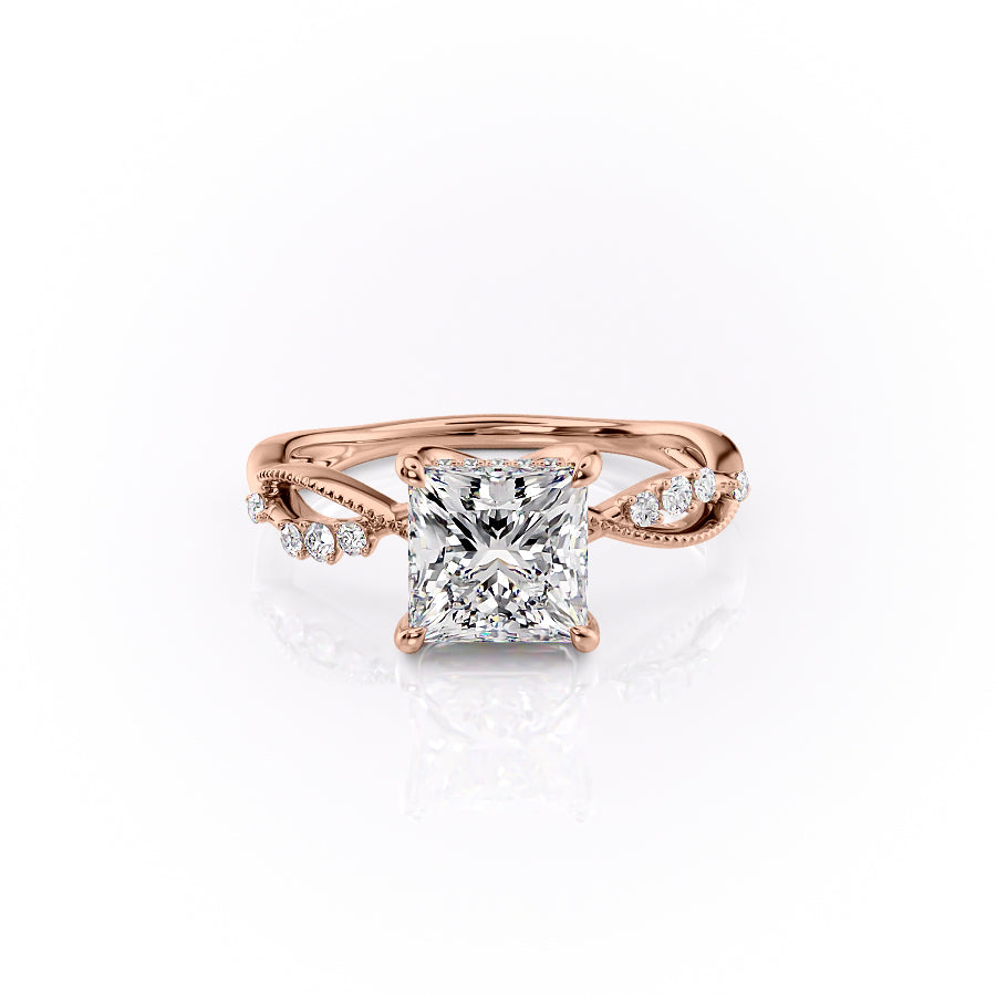 The Daisy Set With A 2 Carat Princess Lab Diamond