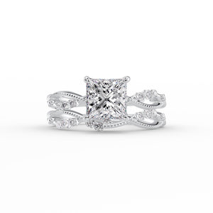The Daisy Set With A 3 Carat Princess Lab Diamond