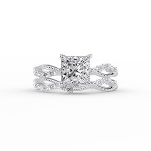 The Daisy Set With A 1.5 Carat Princess Moissanite