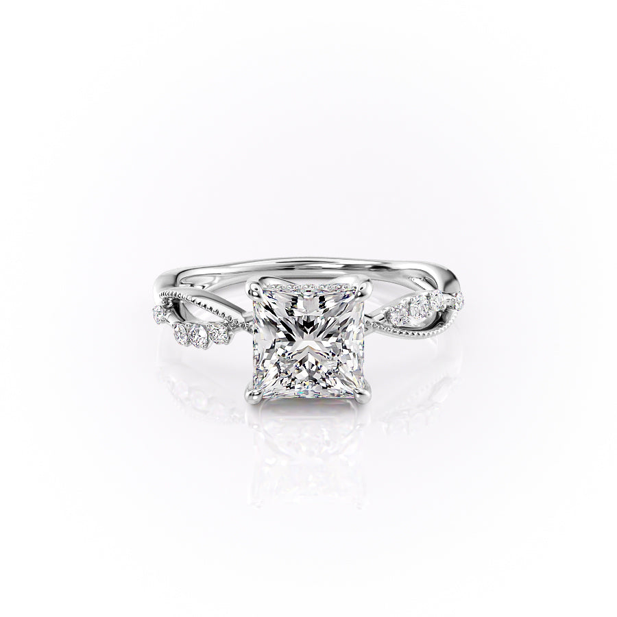 The Daisy Set With A 1.5 Carat Princess Lab Diamond