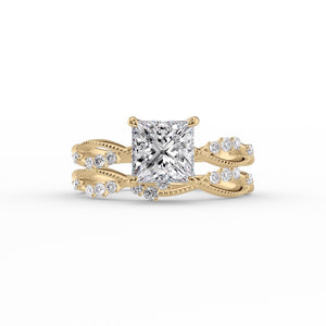 The Daisy Set With A 3 Carat Princess Lab Diamond