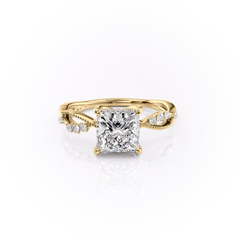 The Daisy Set With A 3 Carat Princess Lab Diamond