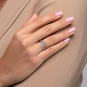 The Daisy Set With A 1.5 Carat Pear Lab Diamond