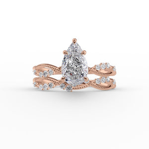 The Daisy Set With A 1.5 Carat Pear Lab Diamond