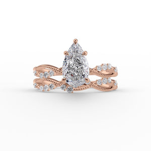 The Daisy Set With A 1.5 Carat Pear Lab Diamond