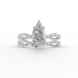 The Daisy Set With A 1.5 Carat Pear Lab Diamond