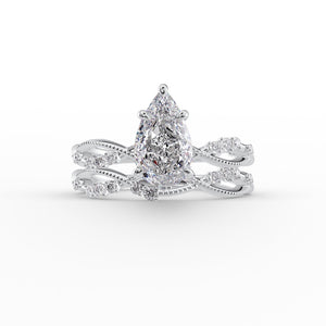 The Daisy Set With A 3 Carat Pear Lab Diamond