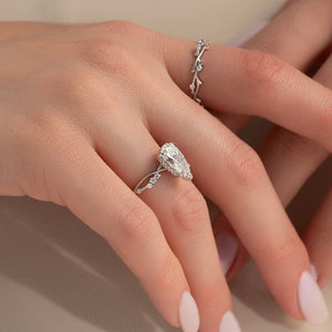 The Daisy Set With A 1.5 Carat Pear Lab Diamond