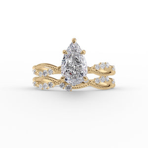 The Daisy Set With A 1.5 Carat Pear Lab Diamond