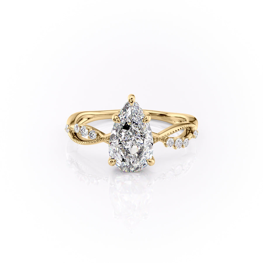 The Daisy Set With A 2 Carat Pear Lab Diamond
