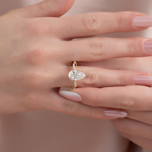 The Daisy Set With A 1.5 Carat Pear Lab Diamond