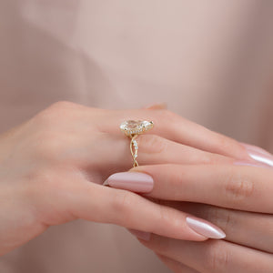 The Daisy Set With A 1.5 Carat Pear Lab Diamond