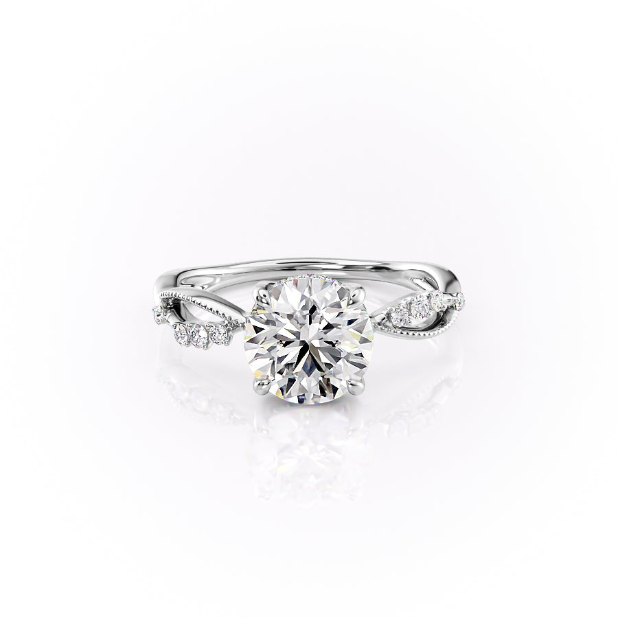 The Daisy Set With A 1.5 Carat Round Lab Diamond