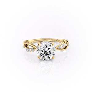 The Daisy Set With A 2.5 Carat Round Lab Diamond