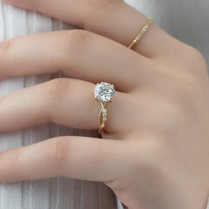 The Daisy Set With A Round Moissanite