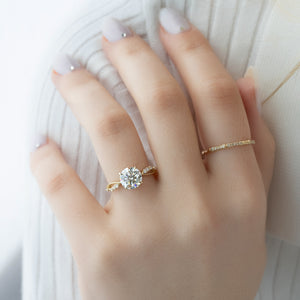 The Daisy Set With A 2 Carat Round Lab Diamond