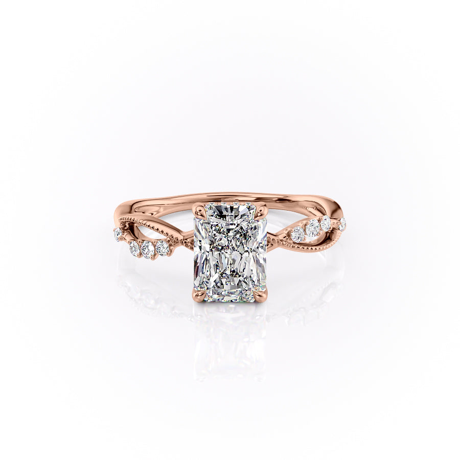 The Daisy Set With A 1.5 Carat Radiant Lab Diamond