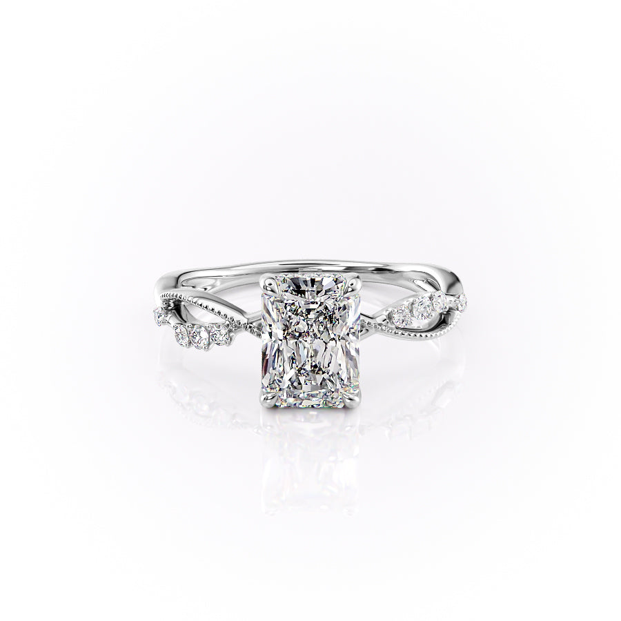 The Daisy Set With A 3 Carat Radiant Lab Diamond