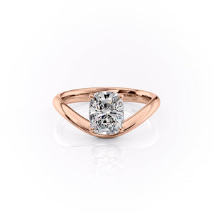 The Berta Set With A 2.5 Carat Elongated Cushion Lab Diamond