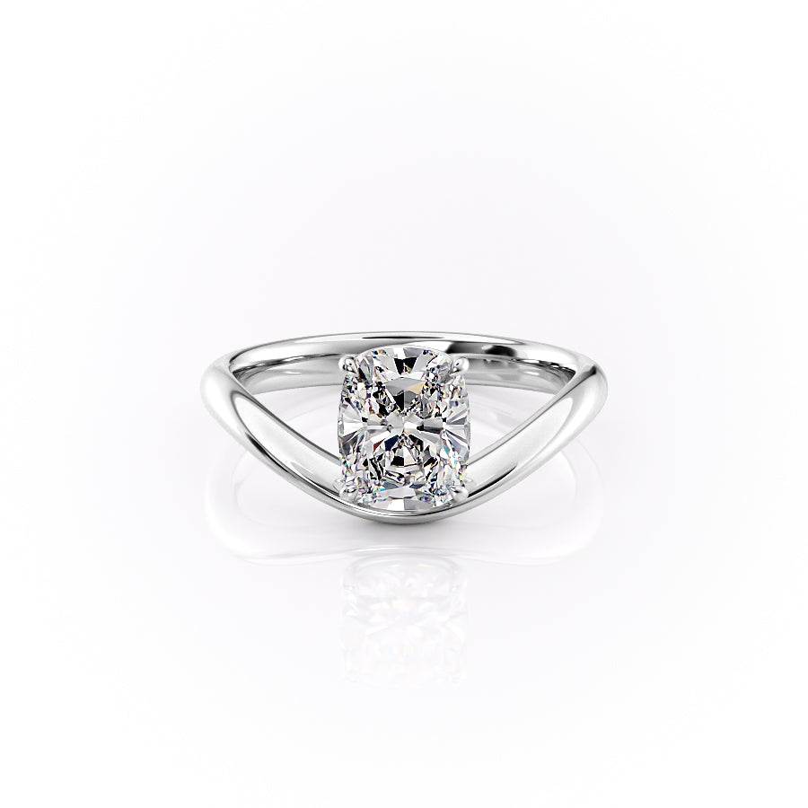 The Berta Set With A 2.5 Carat Elongated Cushion Lab Diamond