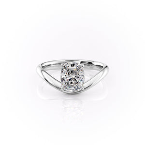 The Berta Set With A 2.5 Carat Elongated Cushion Lab Diamond