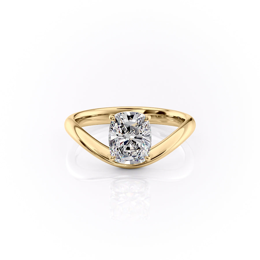 The Berta Set With A 2.5 Carat Elongated Cushion Lab Diamond