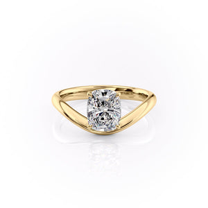 The Berta Set With A 2 Carat Elongated Cushion Lab Diamond
