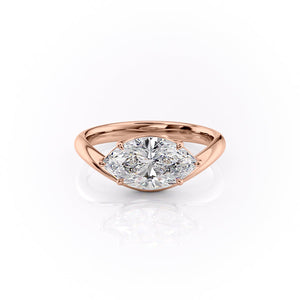The Berta Set With A 1 Carat Marquise Lab Diamond