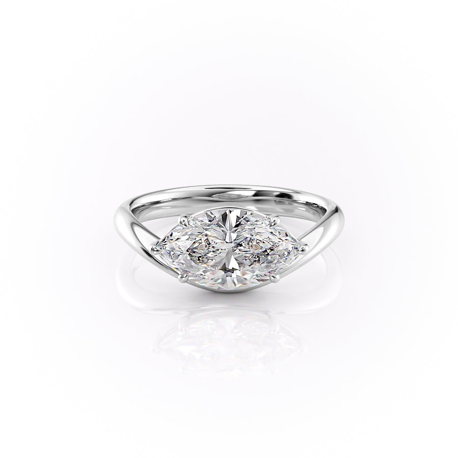 The Berta Set With A 2.5 Carat Marquise Lab Diamond
