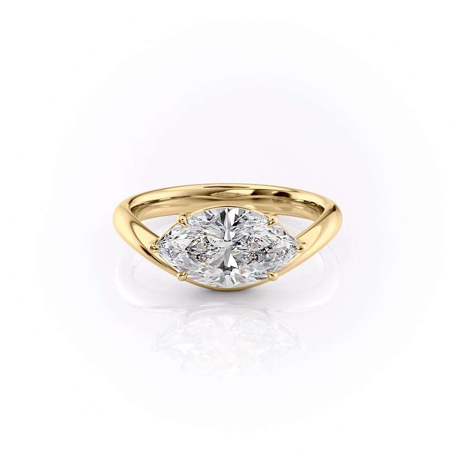 The Berta Set With A 1 Carat Marquise Lab Diamond