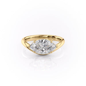 The Berta Set With A 1 Carat Marquise Lab Diamond
