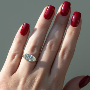 The Berta Set With A 1 Carat Marquise Lab Diamond