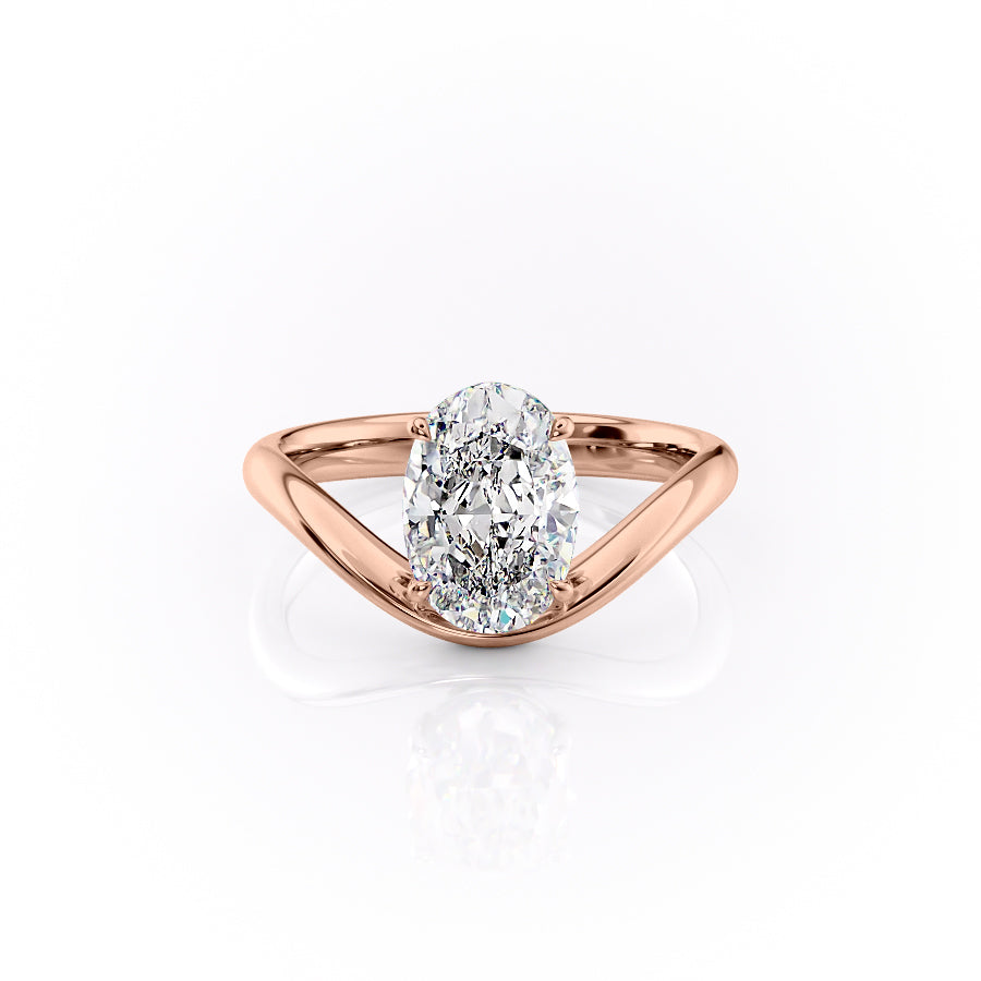 The Berta Set With A 1 Carat Oval Lab Diamond