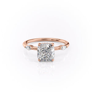 The Nicole Set With A 1 Carat Cushion Lab Diamond