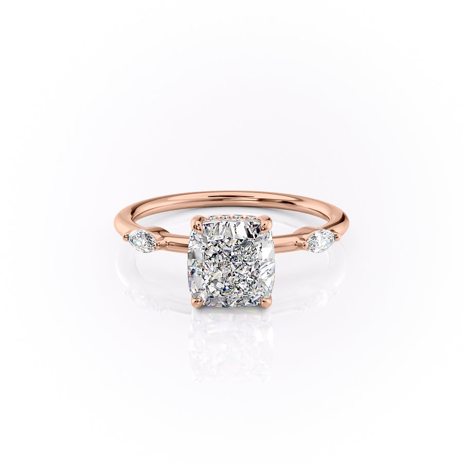The Nicole Set With A 2 Carat Cushion Lab Diamond