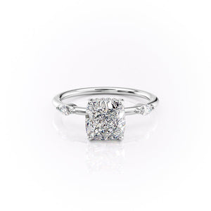The Nicole Set With A 2.5 Carat Cushion Lab Diamond