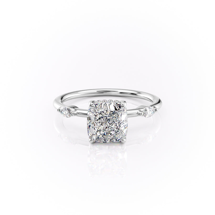 The Nicole Set With A 2 Carat Cushion Lab Diamond