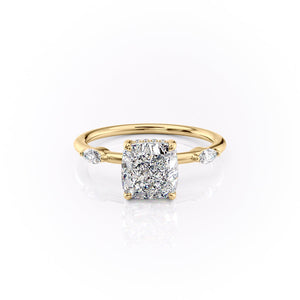The Nicole Set With A 2 Carat Cushion Lab Diamond
