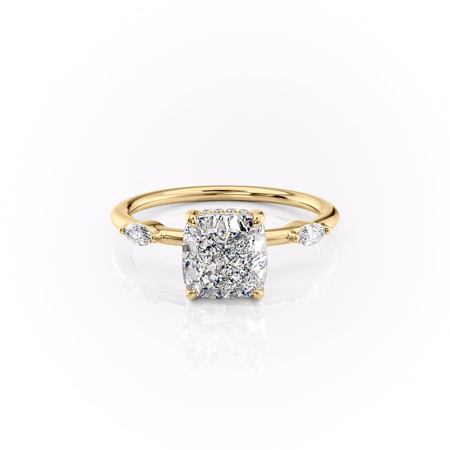 The Nicole Set With A 1 Carat Cushion Lab Diamond