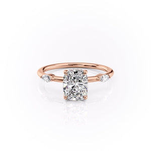 The Nicole Set With A 3 Carat Elongated Cushion Lab Diamond