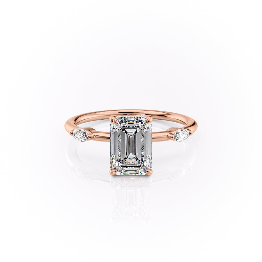 The Nicole Set With A 2 Carat Emerald Lab Diamond