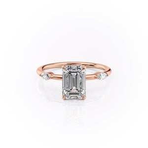 The Nicole Set With A 3 Carat Emerald Lab Diamond